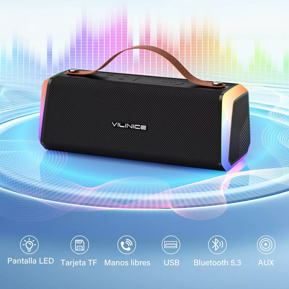altavoces Bluetooth estéreo con diseño elegante